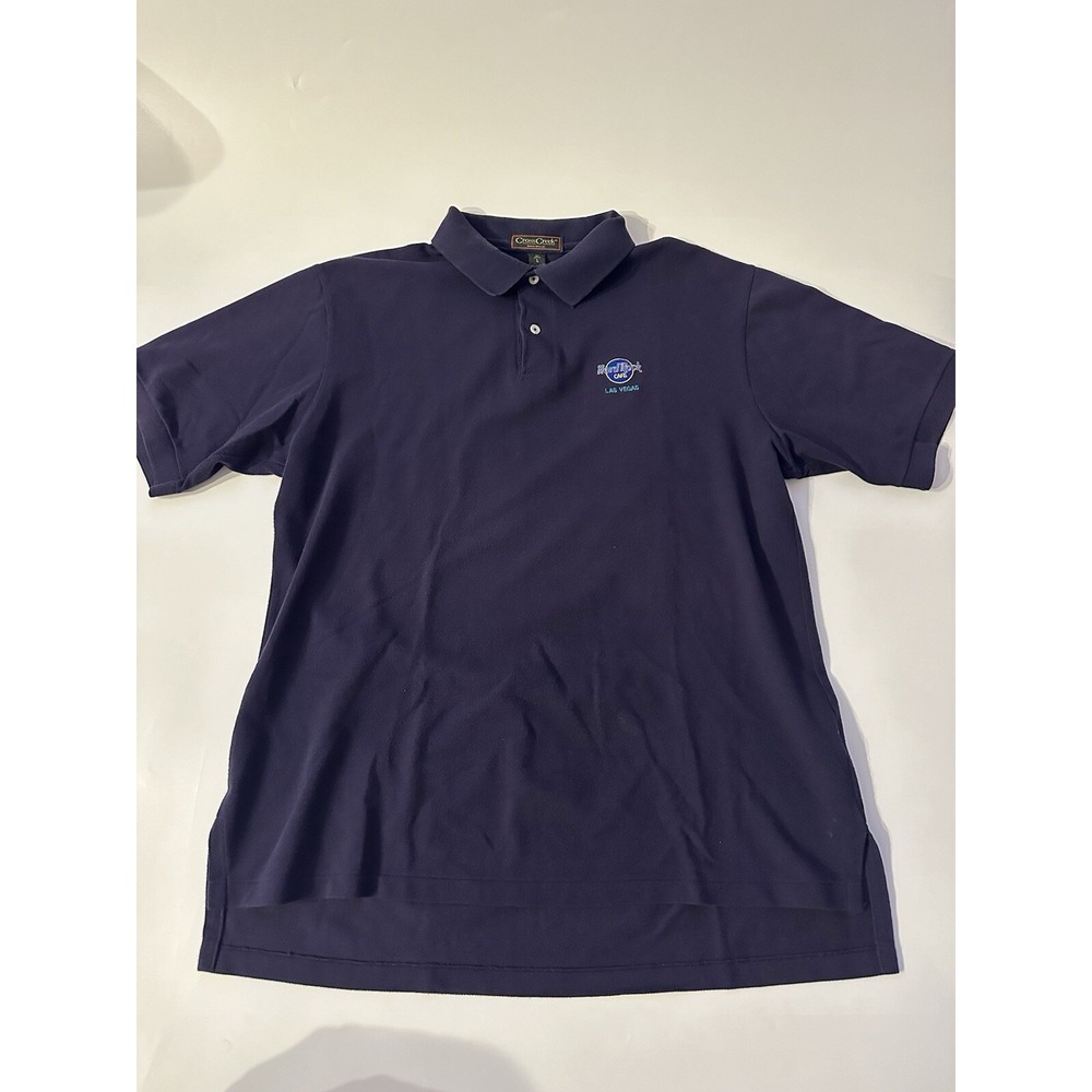VINTAGE Cross Creek Golf Polo Shirt L Men's Las Vegas Hard Rock Cafe Casino USA